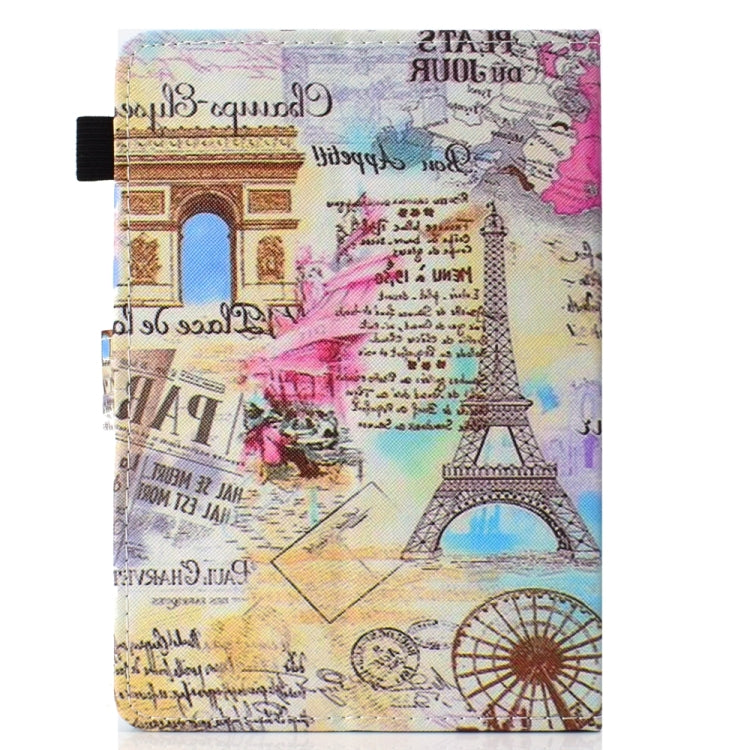 For 10 inch Universal Colored Drawing Stitching Leather Tablet Case(Romantic Paris)