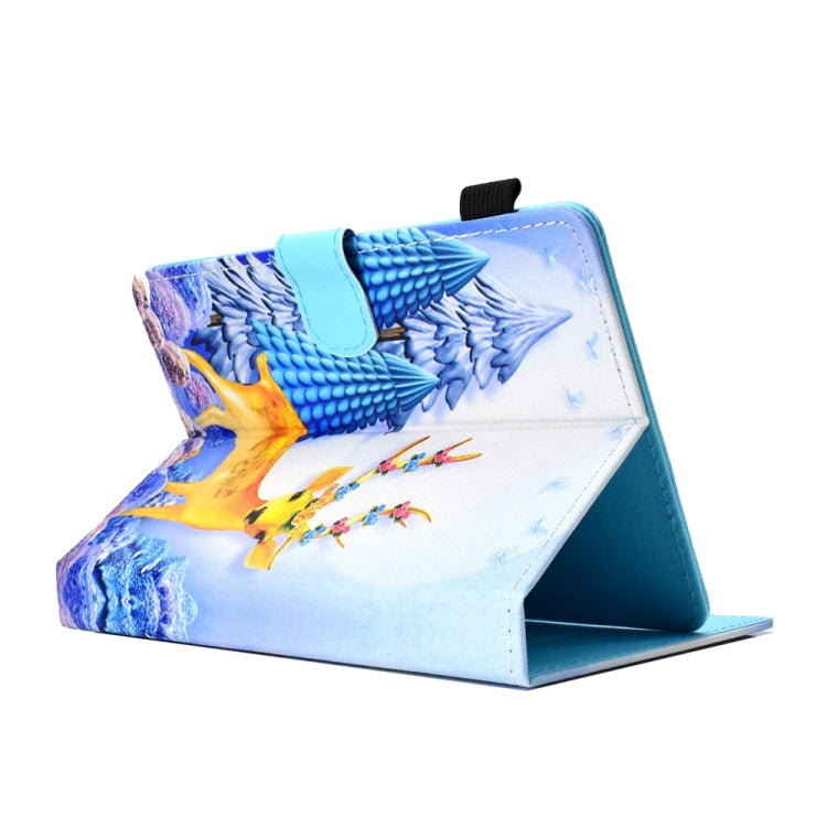 For 10 inch Universal Colored Drawing Stitching Leather Tablet Case(Sika Deer)
