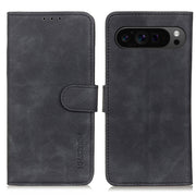For Google Pixel 9 Pro KHAZNEH Retro Texture Flip Leather Phone Case(Black)