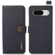 For Google Pixel 8a KHAZNEH Custer Genuine Leather RFID Phone Case(Blue) - Google Cases by PMC TechLife | Online Shopping South Africa | PMC TechLife | Buy Now Pay Later Mobicred