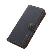 For Google Pixel 8a KHAZNEH Custer Genuine Leather RFID Phone Case(Blue)