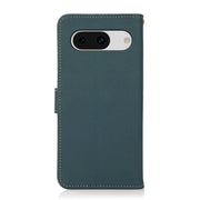 For Google Pixel 8a KHAZNEH Custer Genuine Leather RFID Phone Case(Green)