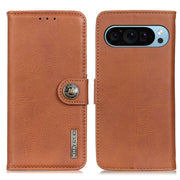 For Google Pixel 9 KHAZNEH Cowhide Texture Horizontal Flip Leather Phone Case(Brown)