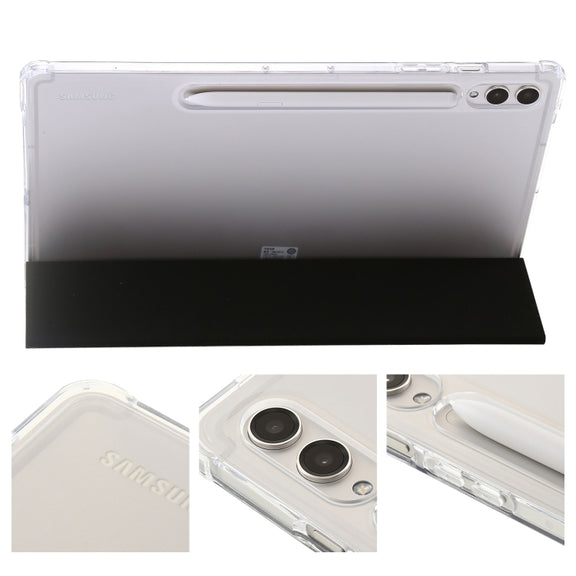 For Samsung Galaxy Tab S10 FE / S9 FE / S9 3-Fold Clear Acrylic Leather Tablet Case(Black)