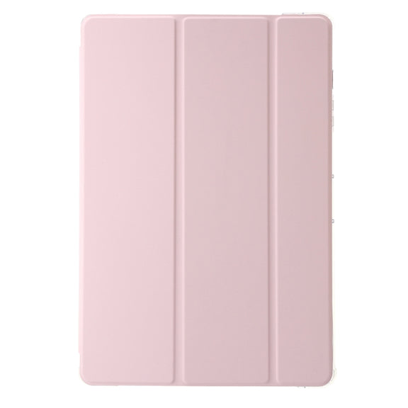 For Samsung Galaxy Tab S9 3-Fold Clear Acrylic Leather Tablet Case(Pink)