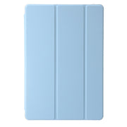 For Samsung Galaxy Tab S9+ 3-Fold Clear Acrylic Leather Tablet Case(Ice Blue)