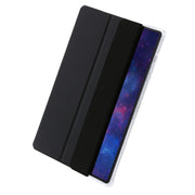 For Samsung Galaxy Tab S9+ 3-Fold Clear Acrylic Leather Tablet Case(Black)