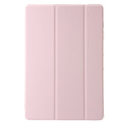 For Samsung Galaxy Tab S9+ 3-Fold Clear Acrylic Leather Tablet Case(Pink)