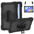 For Honor Pad X8 360 Degree Rotation PC Contrast Silicone Tablet Case(Black) - Honor by PMC TechLife | Online Shopping South Africa | PMC TechLife | Buy Now Pay Later Mobicred