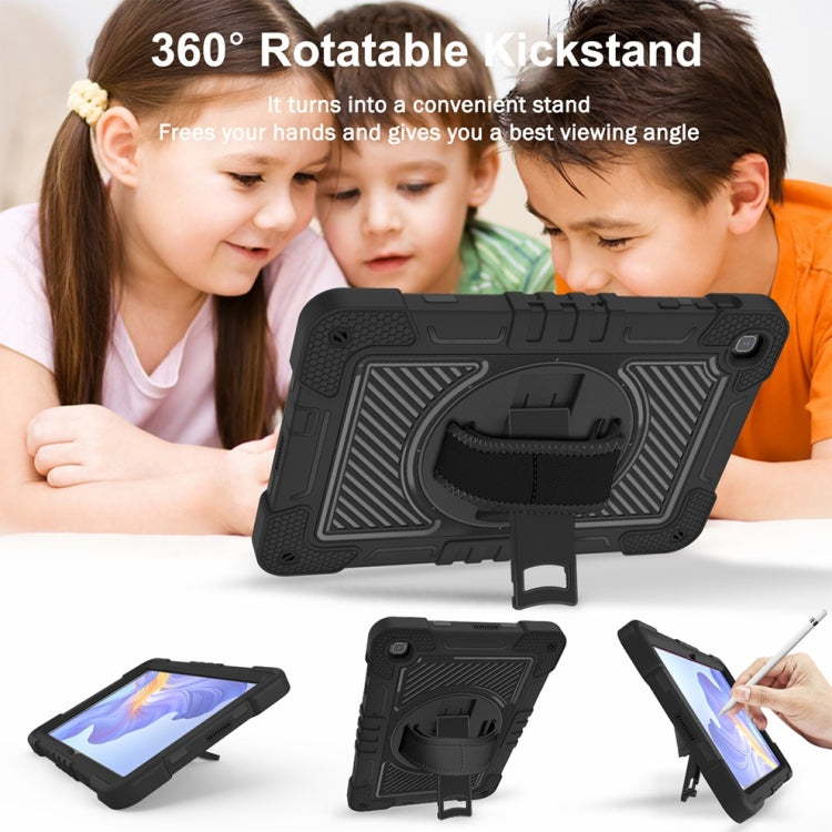 For Honor Pad X8 360 Degree Rotation PC Contrast Silicone Tablet Case(Black)