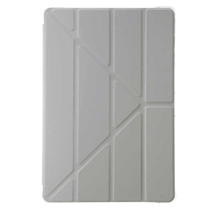 For Samsung Galaxy Tab S9 Clear Acrylic Deformation Leather Tablet Case(Grey)