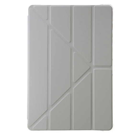 For Samsung Galaxy Tab S9 Clear Acrylic Deformation Leather Tablet Case(Grey)