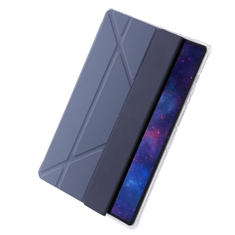 For Samsung Galaxy Tab S9 Clear Acrylic Deformation Leather Tablet Case(Lavender)