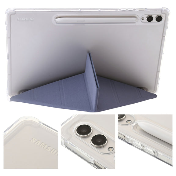 For Samsung Galaxy Tab S9 Clear Acrylic Deformation Leather Tablet Case(Lavender)