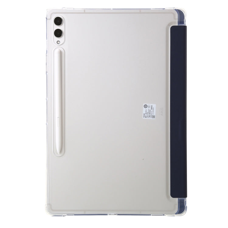 For Samsung Galaxy Tab S9 Clear Acrylic Deformation Leather Tablet Case(Dark Blue)