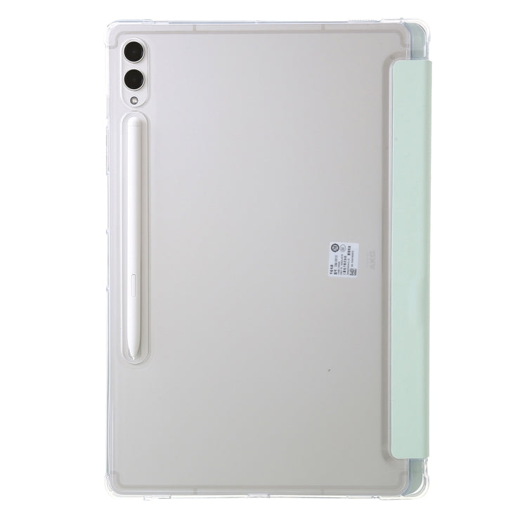 For Samsung Galaxy Tab S9 Clear Acrylic Deformation Leather Tablet Case(Green)