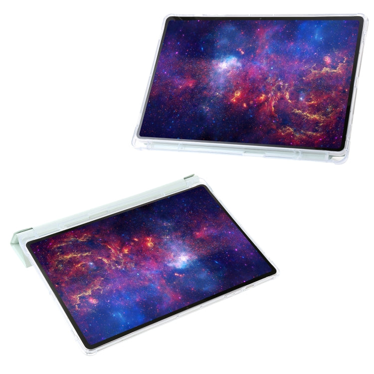 For Samsung Galaxy Tab S9 Clear Acrylic Deformation Leather Tablet Case(Green)