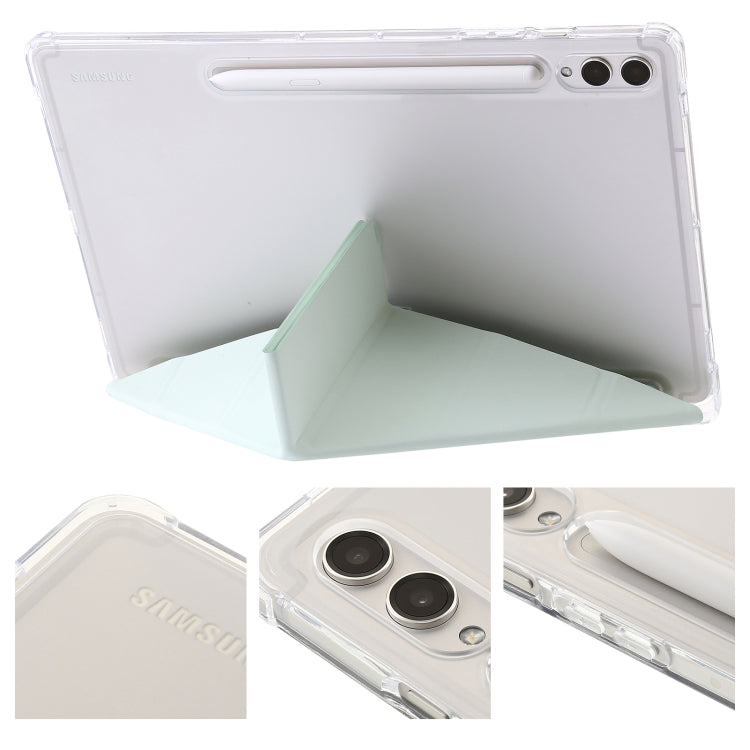 For Samsung Galaxy Tab S9 Clear Acrylic Deformation Leather Tablet Case(Green)