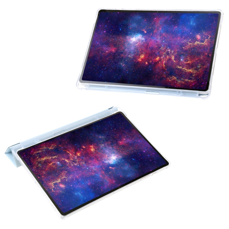 For Samsung Galaxy Tab S9 Clear Acrylic Deformation Leather Tablet Case(Ice Blue)