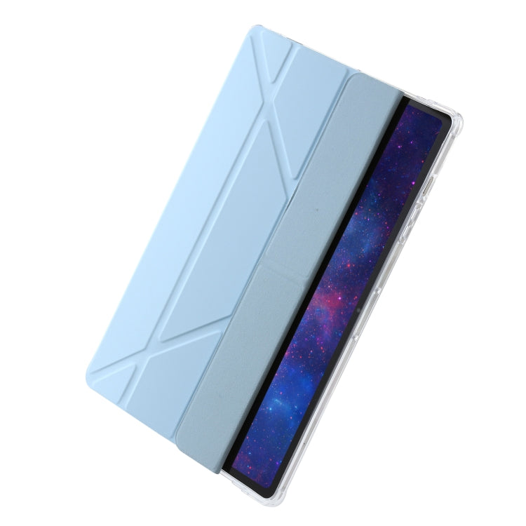 For Samsung Galaxy Tab S9 Clear Acrylic Deformation Leather Tablet Case(Ice Blue)