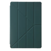 For Samsung Galaxy Tab S9 Clear Acrylic Deformation Leather Tablet Case(Deep Green)