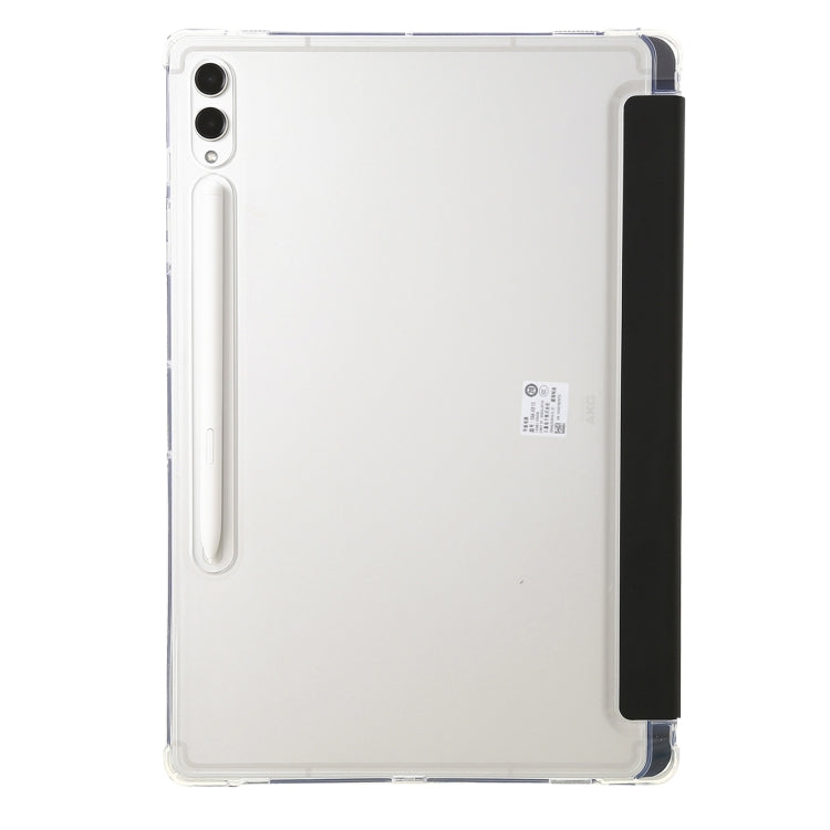 For Samsung Galaxy Tab S9 Clear Acrylic Deformation Leather Tablet Case(Black)