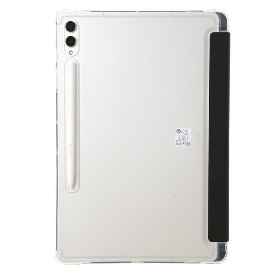 For Samsung Galaxy Tab S9 Clear Acrylic Deformation Leather Tablet Case(Black)