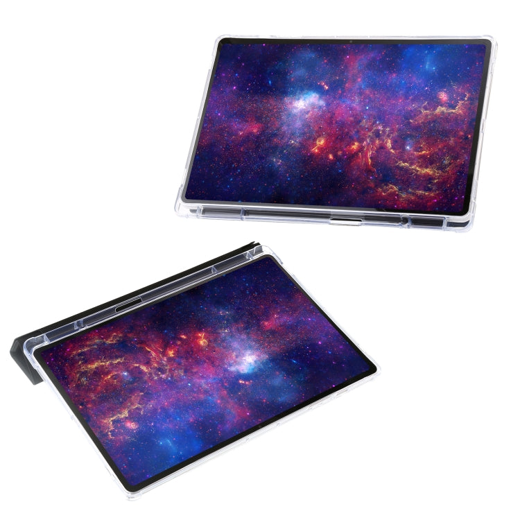 For Samsung Galaxy Tab S9 Clear Acrylic Deformation Leather Tablet Case(Black)