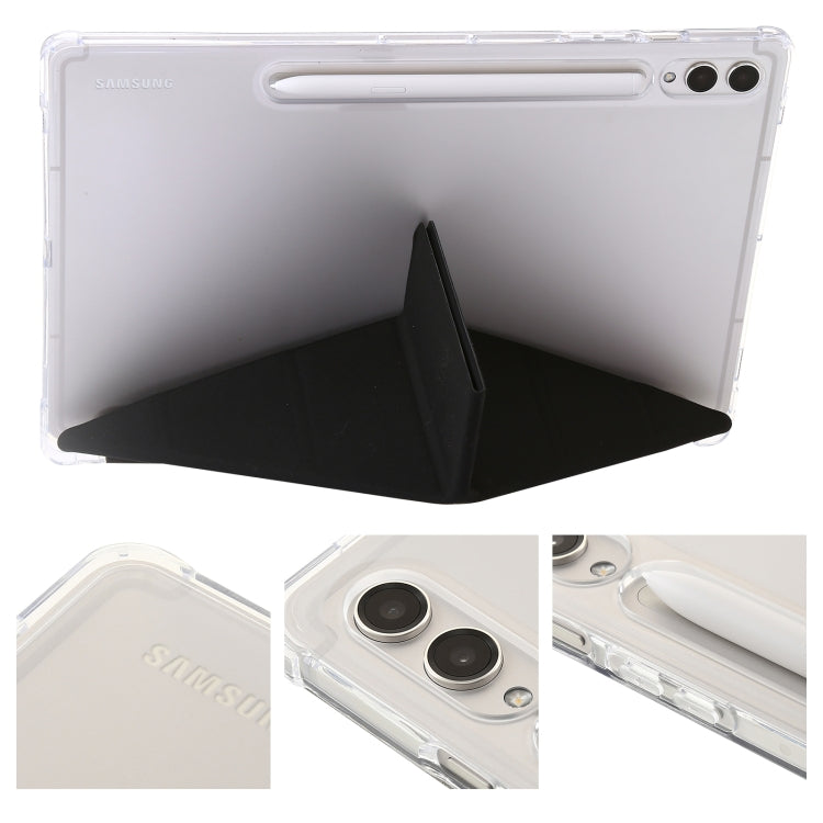 For Samsung Galaxy Tab S9 Clear Acrylic Deformation Leather Tablet Case(Black)