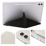 For Samsung Galaxy Tab S9 Clear Acrylic Deformation Leather Tablet Case(Black)