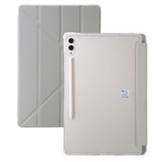 For Samsung Galaxy Tab S10+ / S9+ Clear Acrylic Deformation Leather Tablet Case(Grey)