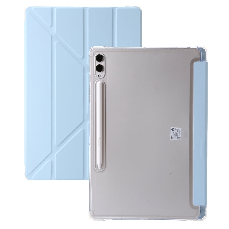 For Samsung Galaxy Tab S10+ / S9+ Clear Acrylic Deformation Leather Tablet Case(Ice Blue)