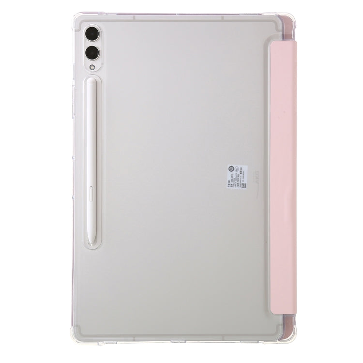 For Samsung Galaxy Tab S10 FE / S9 FE Clear Acrylic Deformation Leather Tablet Case(Pink)
