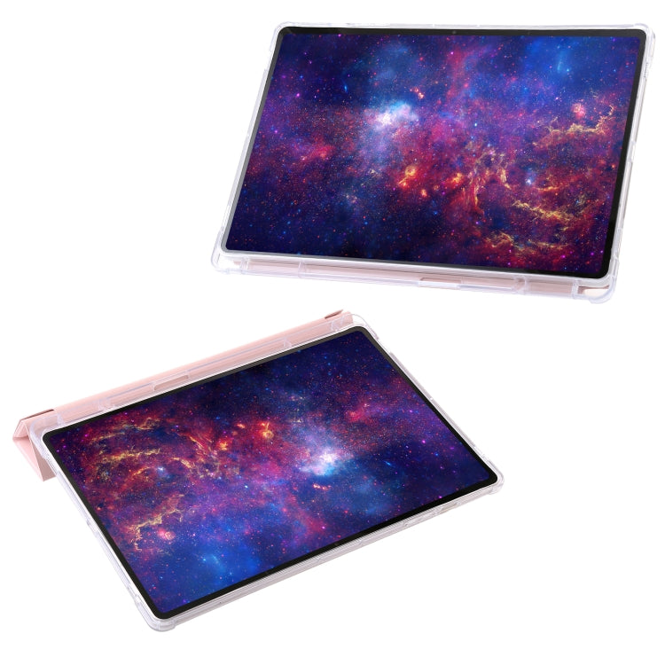 For Samsung Galaxy Tab S10 FE / S9 FE Clear Acrylic Deformation Leather Tablet Case(Pink)