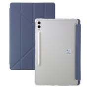 For Samsung Galaxy Tab S9 FE+ Clear Acrylic Deformation Leather Tablet Case(Lavender)