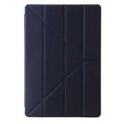 For Samsung Galaxy Tab S9 FE+ Clear Acrylic Deformation Leather Tablet Case(Dark Blue)