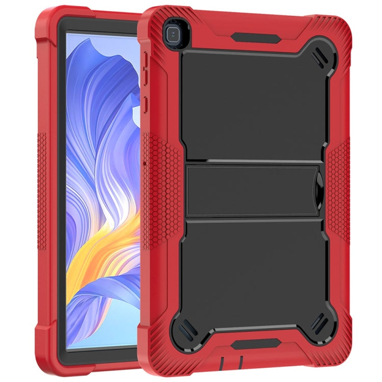 For Honor Pad X8 Shockproof Silicone Hybrid PC Tablet Case with Holder(Black + Red)