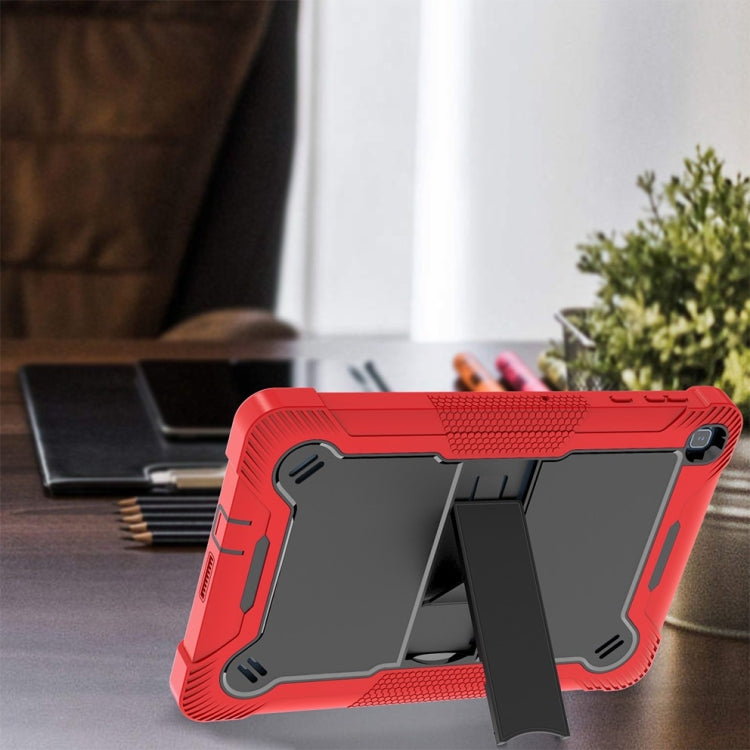 For Honor Pad X8 Shockproof Silicone Hybrid PC Tablet Case with Holder(Black + Red)