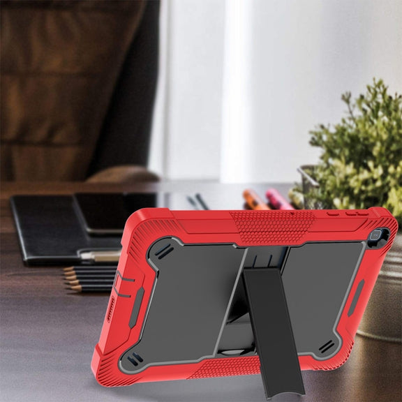 For Honor Pad X8 Shockproof Silicone Hybrid PC Tablet Case with Holder(Black + Red)