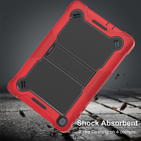 For Honor Pad X8 Shockproof Silicone Hybrid PC Tablet Case with Holder(Black + Red)