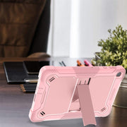 For Honor Pad X8 Shockproof Silicone Hybrid PC Tablet Case with Holder(Rose Gold)