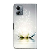 For Motorola Moto G14 Crystal 3D Shockproof Protective Leather Phone Case(Light Lotus)