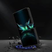 For Motorola Moto G54 Crystal 3D Shockproof Protective Leather Phone Case(Reflection Dutterfly)
