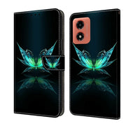 For Motorola Moto G Play 2024 Crystal 3D Shockproof Protective Leather Phone Case(Reflection Dutterfly)