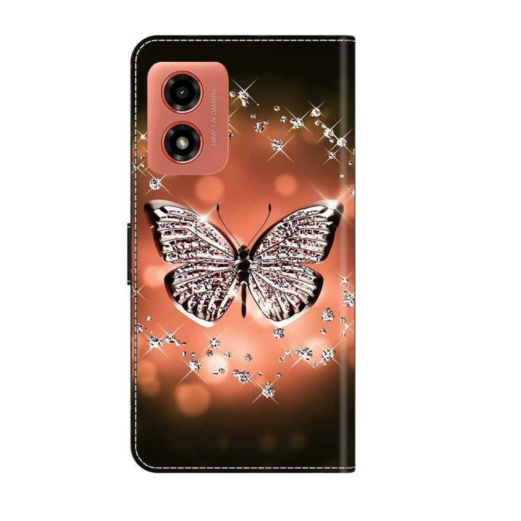 For Motorola Moto G Play 2024 Crystal 3D Shockproof Protective Leather Phone Case(Crystal Butterfly)