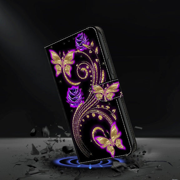 For Motorola Moto G Play 2024 Crystal 3D Shockproof Protective Leather Phone Case(Diamond Butterfly)