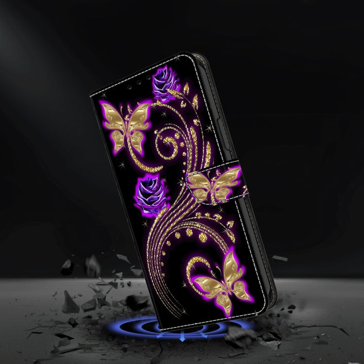 For Motorola Moto G Play 2024 Crystal 3D Shockproof Protective Leather Phone Case(Diamond Butterfly)