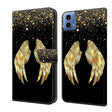 For Motorola Moto G24 Crystal 3D Shockproof Protective Leather Phone Case(Golden Wings) - Motorola Cases by PMC TechLife | Online Shopping South Africa | PMC TechLife | Buy Now Pay Later Mobicred