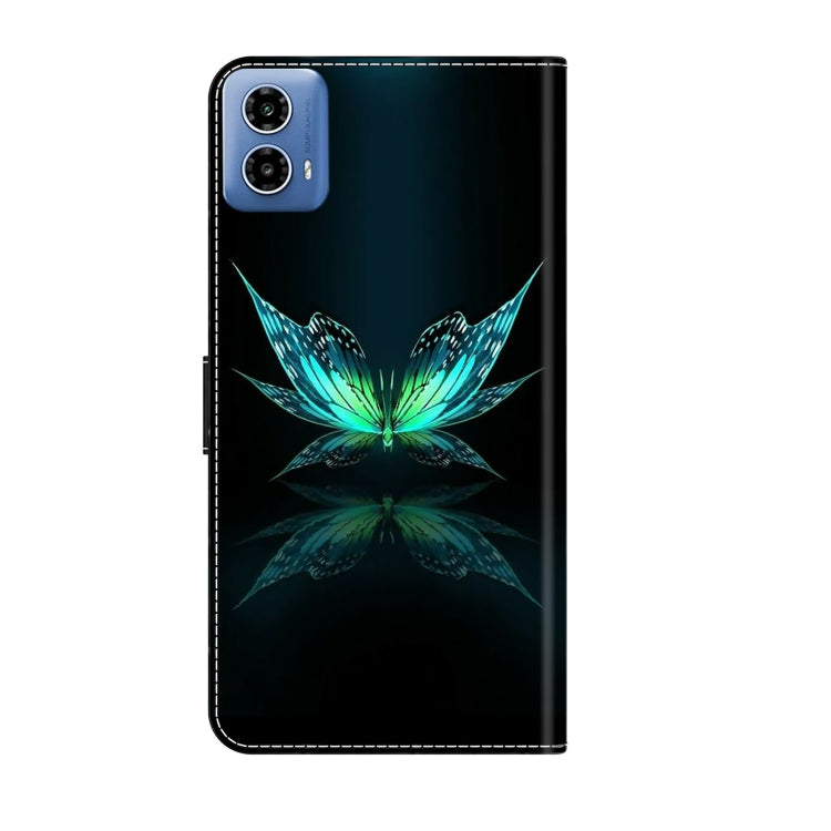 For Motorola Moto G24 Power Crystal 3D Shockproof Protective Leather Phone Case(Reflection Dutterfly)