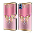 For Motorola Moto G24 Power Crystal 3D Shockproof Protective Leather Phone Case(Pink Bottom Butterfly) - Motorola Cases by PMC TechLife | Online Shopping South Africa | PMC TechLife | Buy Now Pay Later Mobicred